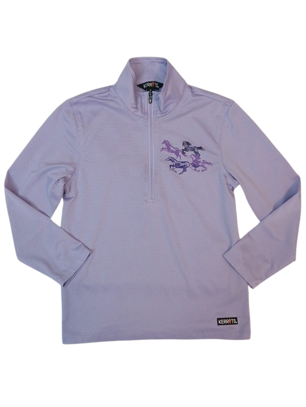 Kerrits Small Lavender Horse 1/4 Zip Equestrian Riding Pullover Shirt